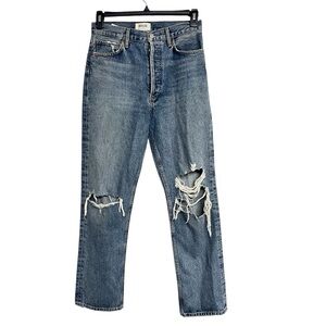 New Agolde 90s Pinch Waist Straight Leg Jeans in Backdrop Distressed 27